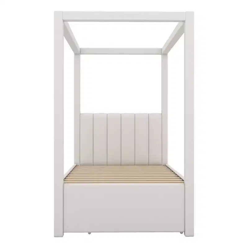 Polsterbett mit Himmelbettgestell in Twin-/Full-Size, mit Ausziehbett und 3 Schubladen