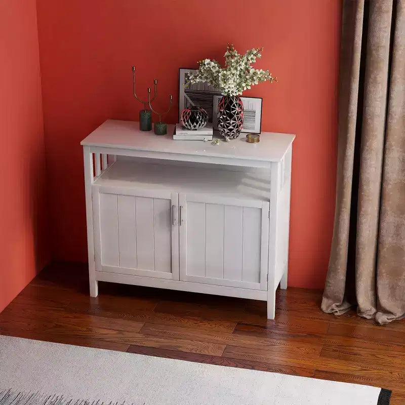 Aparador de madera de 39.96 in. con 2 puertas y 1 estante