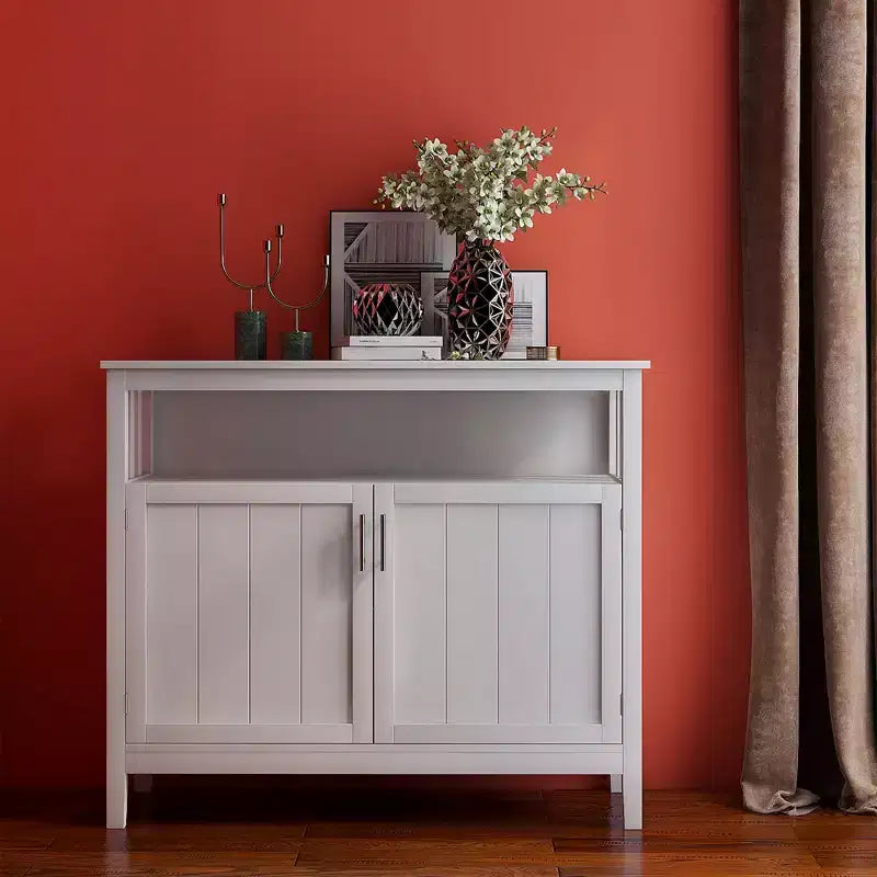 Aparador de madera de 39.96 in. con 2 puertas y 1 estante