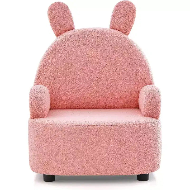 Sofá infantil, sillón para niños pequeños, construcción sólida y resistente de madera, tela de felpa