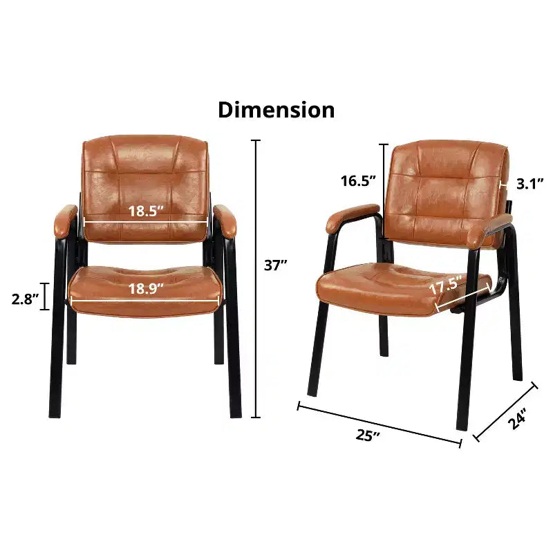 Silla para visitas de cuero sintético, base tipo trineo, para oficina (juego de 2)