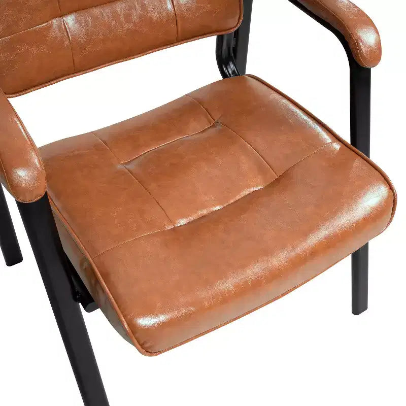 Silla para visitas de cuero sintético, base tipo trineo, para oficina (juego de 2)
