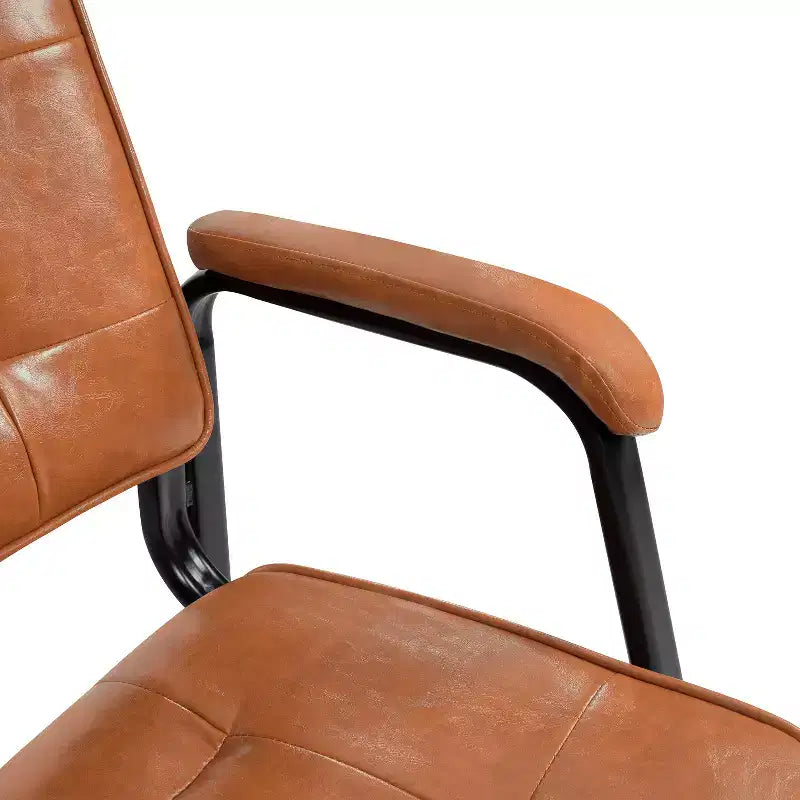 Silla para visitas de cuero sintético, base tipo trineo, para oficina (juego de 2)