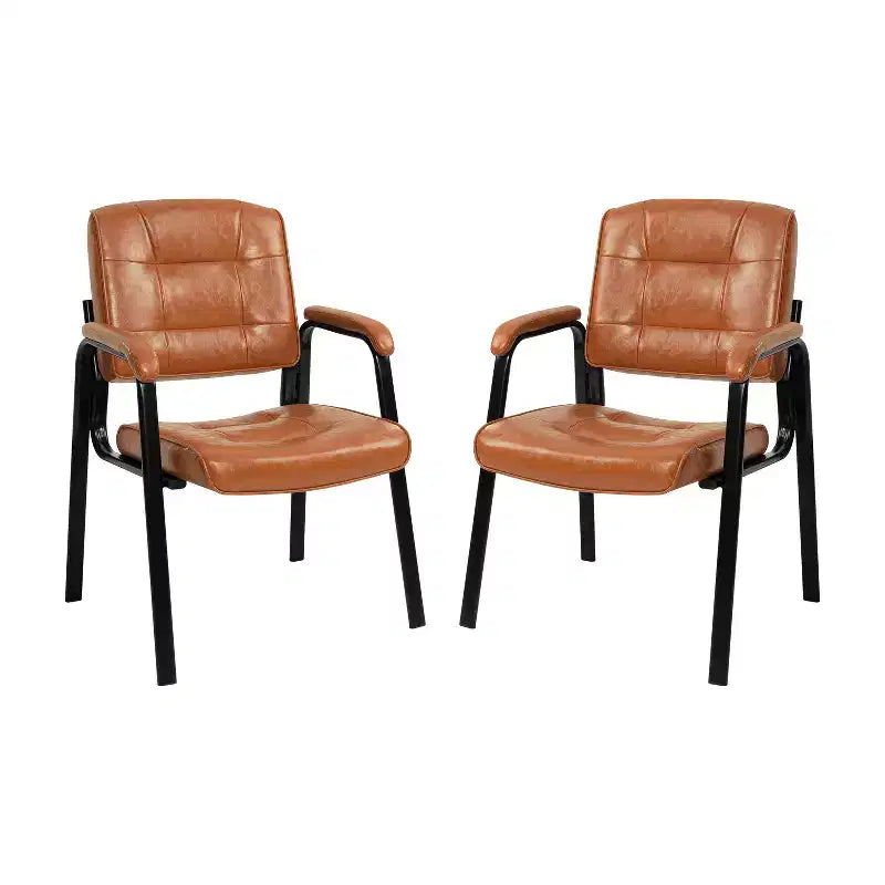 Silla para visitas de cuero sintético, base tipo trineo, para oficina (juego de 2)