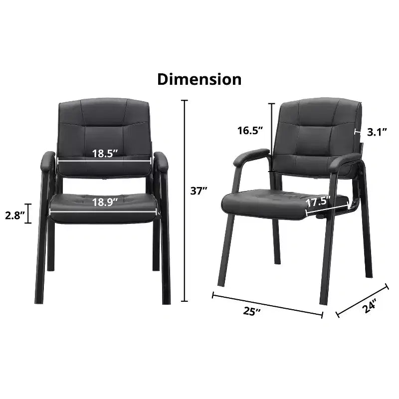 Silla para visitas de cuero sintético, base tipo trineo, para oficina (juego de 2)
