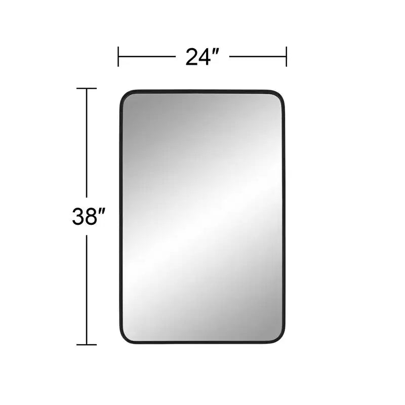 Miroir mural rectangulaire noir de 24 x 38