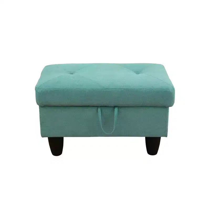 Otomana rectangular de lino de 28.5 in. de ancho con almacenamiento
