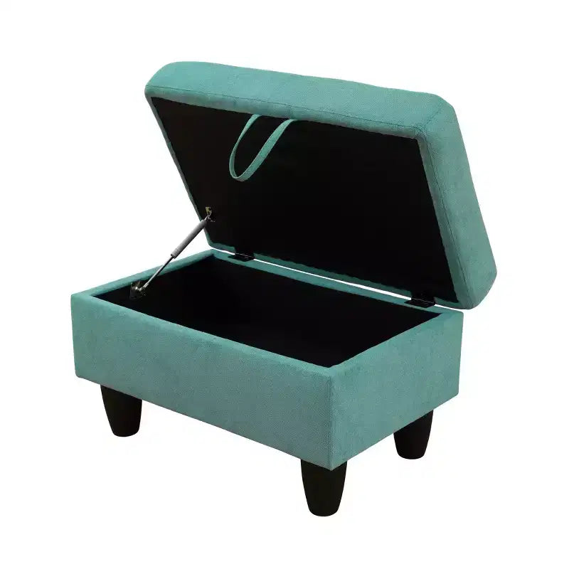 Otomana rectangular de lino de 28.5 in. de ancho con almacenamiento