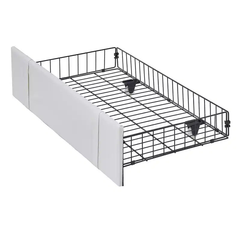 Gepolsterter Bettrahmen für Kinder, Einzelbett mit Aufbewahrungsschublade, Plattformbett mit wolkenförmigem Kopfteil, Blau