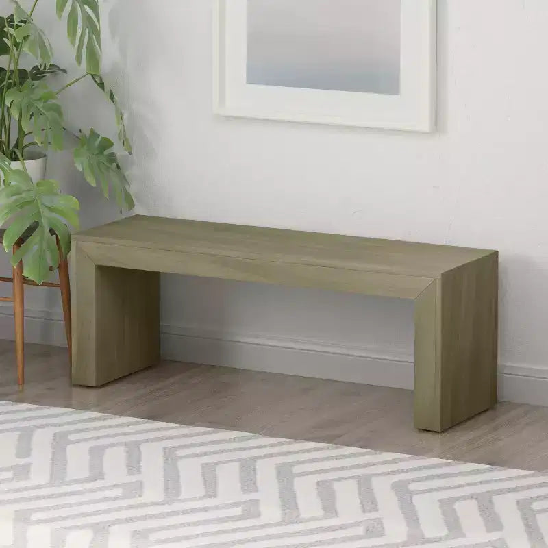 Banco de comedor rústico de madera de acacia de 48