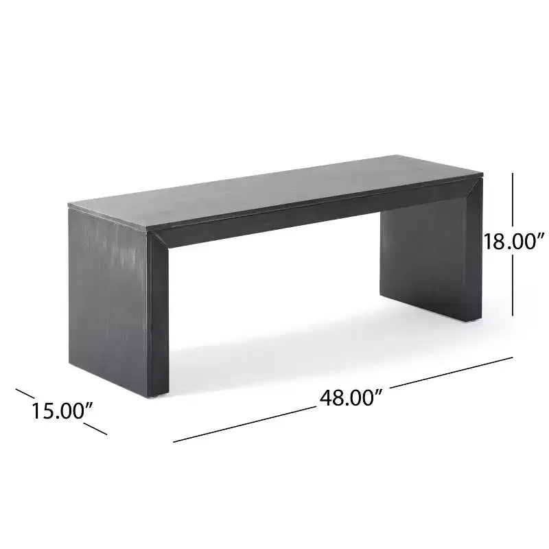 Banco de comedor rústico de madera de acacia de 48