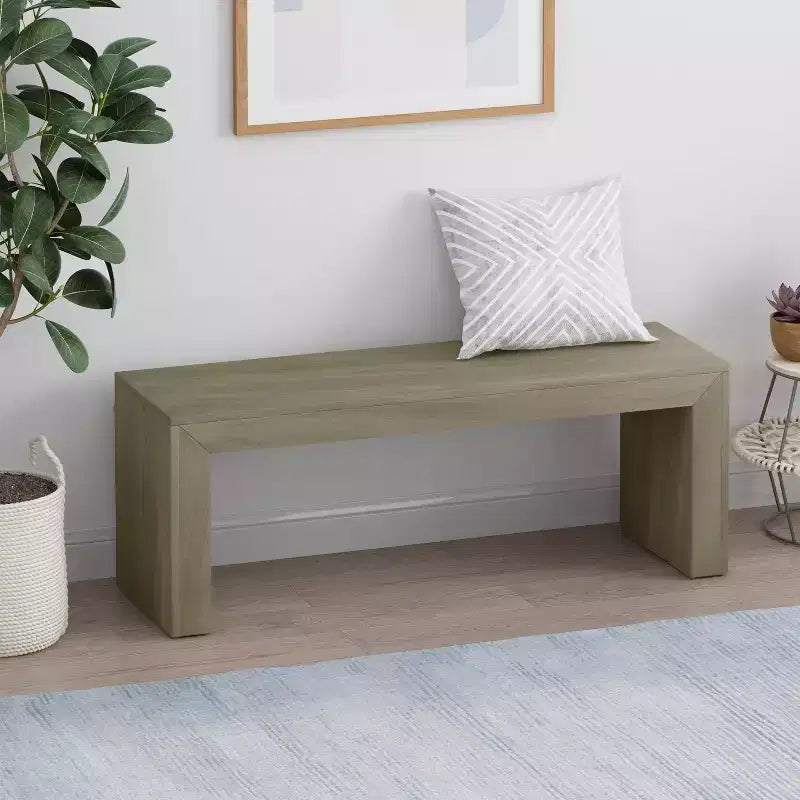 Banquette de salle à manger de style fermier, 48, en bois d’acacia