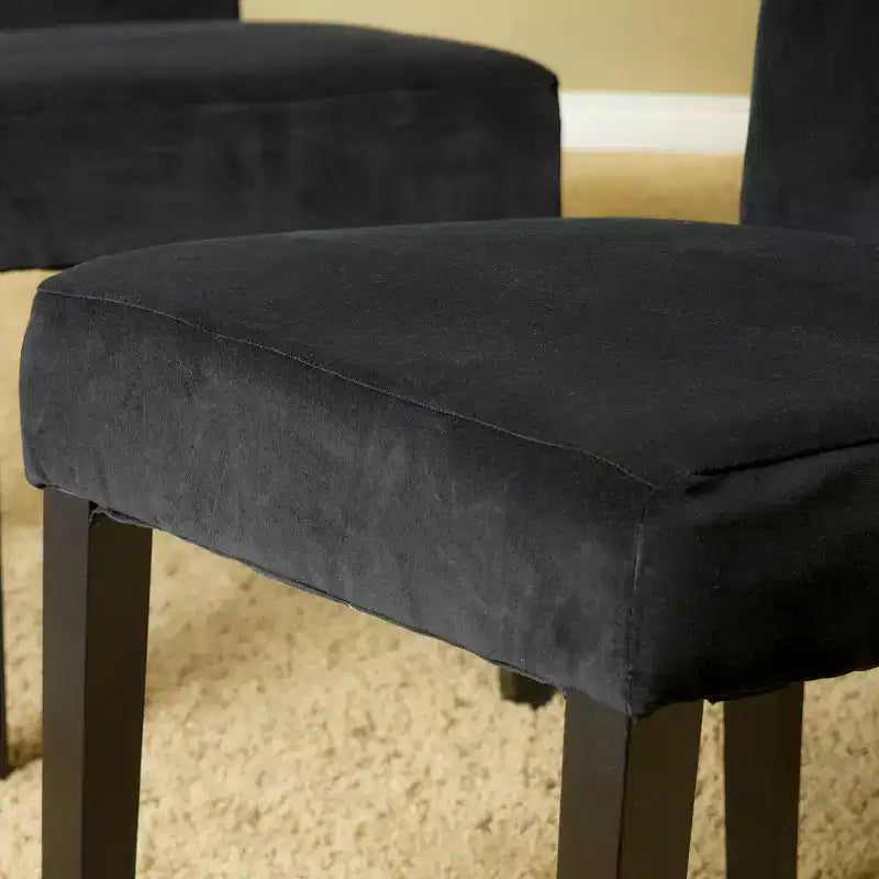 Chaises de salle à manger contemporaines à dossier capitonné et incurvé, avec pieds fuselés (lot de 2)