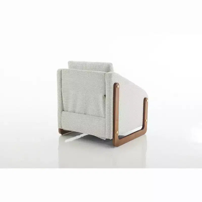 Fauteuil d’appoint rembourré de 29W, fauteuil d’appoint et de détente avec assise et dossier coussinés, beige/gris/bleu