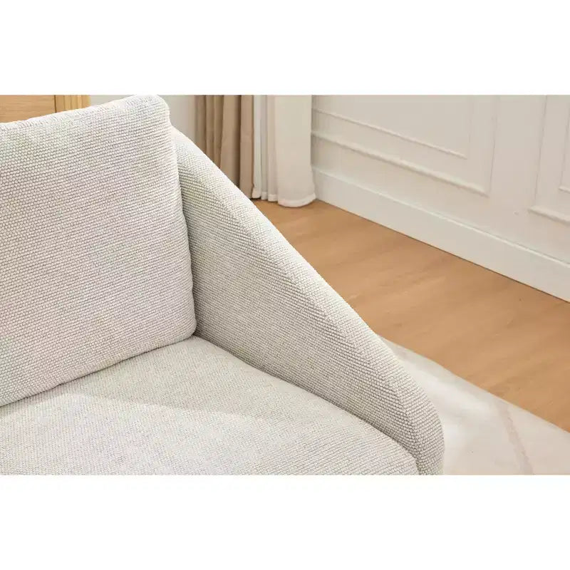 Fauteuil d’appoint rembourré de 29W, fauteuil d’appoint et de détente avec assise et dossier coussinés, beige/gris/bleu