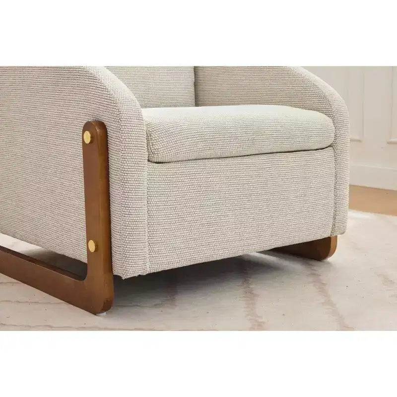 Fauteuil d’appoint rembourré de 29W, fauteuil d’appoint et de détente avec assise et dossier coussinés, beige/gris/bleu
