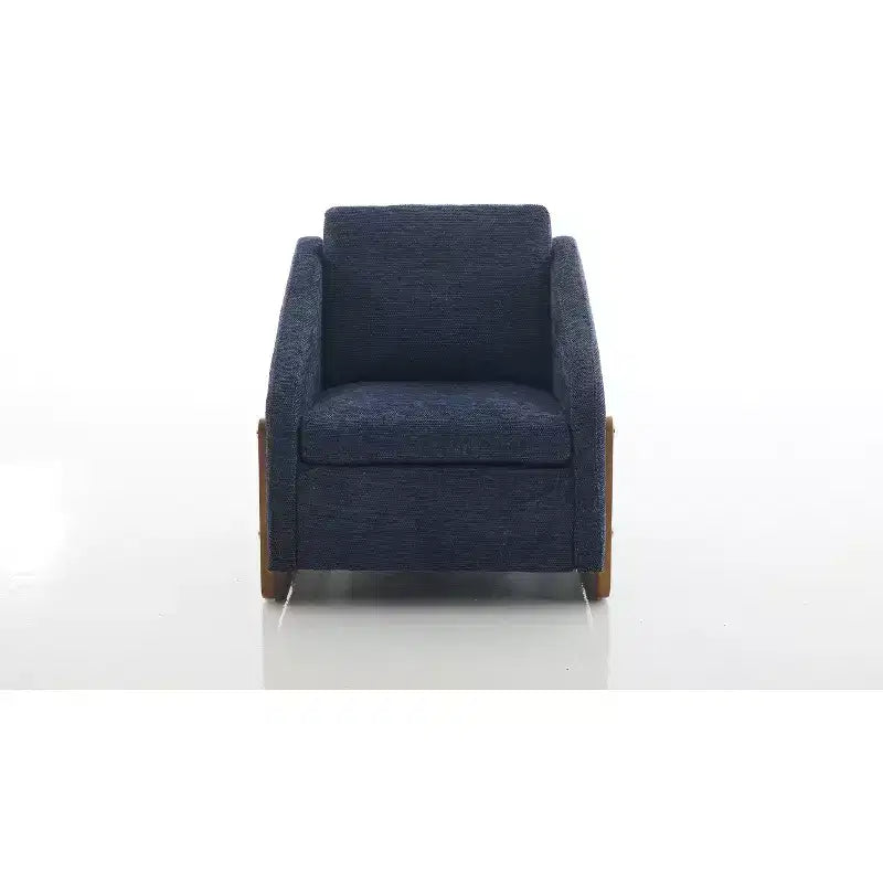Fauteuil d’appoint rembourré de 29W, fauteuil d’appoint et de détente avec assise et dossier coussinés, beige/gris/bleu