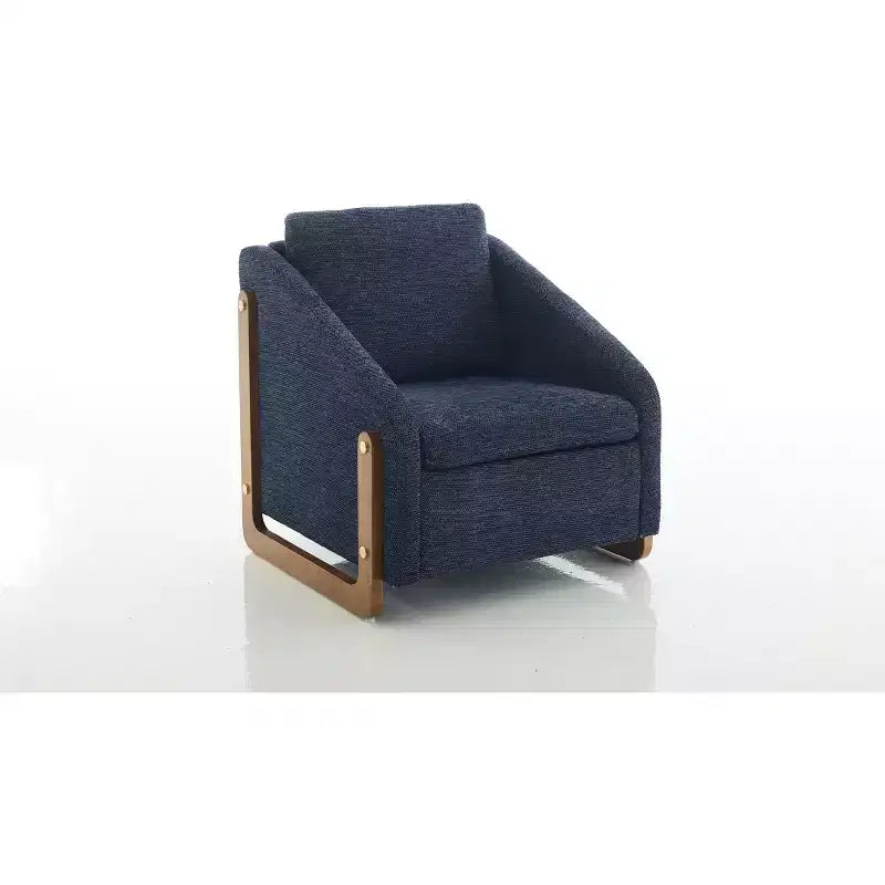 Fauteuil d’appoint rembourré de 29W, fauteuil d’appoint et de détente avec assise et dossier coussinés, beige/gris/bleu