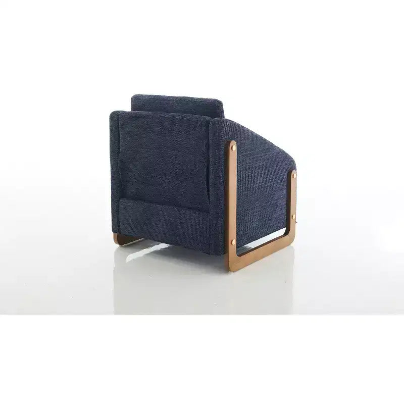Fauteuil d’appoint rembourré de 29W, fauteuil d’appoint et de détente avec assise et dossier coussinés, beige/gris/bleu