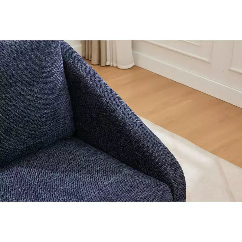 Fauteuil d’appoint rembourré de 29W, fauteuil d’appoint et de détente avec assise et dossier coussinés, beige/gris/bleu