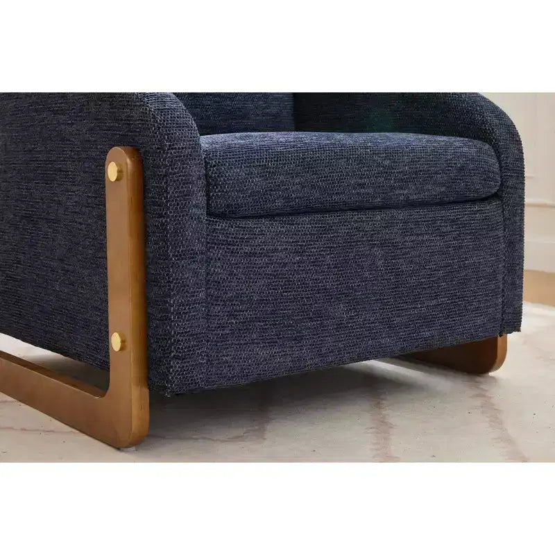 Fauteuil d’appoint rembourré de 29W, fauteuil d’appoint et de détente avec assise et dossier coussinés, beige/gris/bleu
