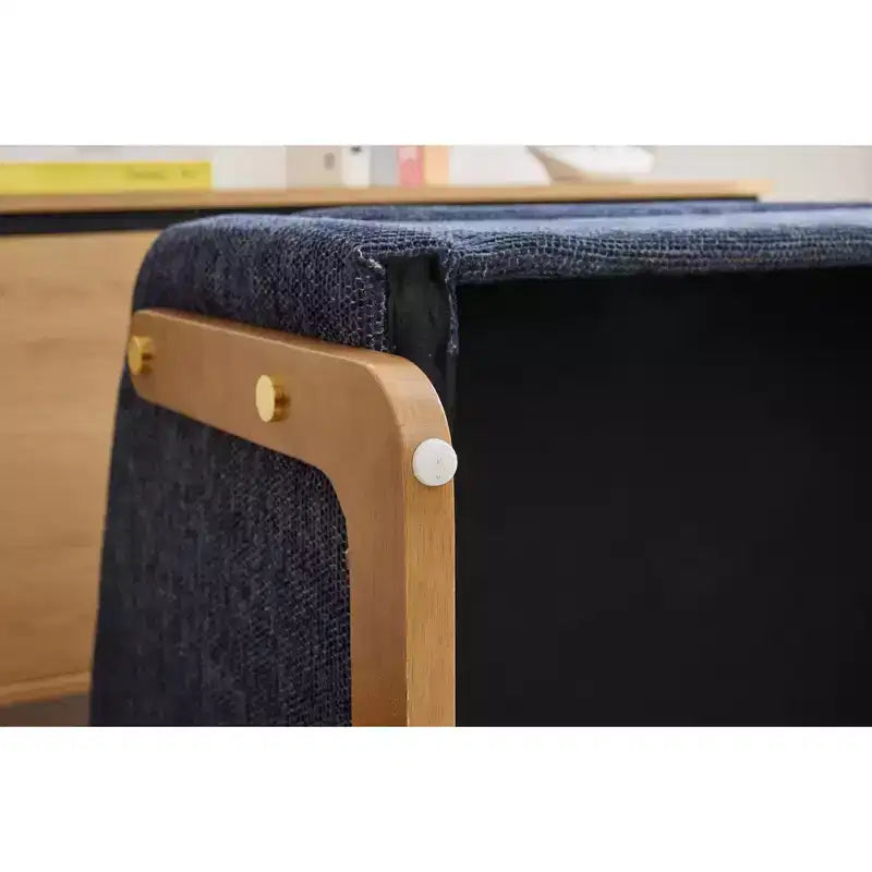 Fauteuil d’appoint rembourré de 29W, fauteuil d’appoint et de détente avec assise et dossier coussinés, beige/gris/bleu