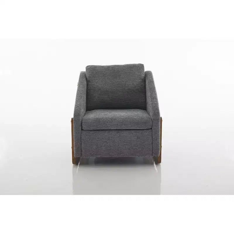 Fauteuil d’appoint rembourré de 29W, fauteuil d’appoint et de détente avec assise et dossier coussinés, beige/gris/bleu