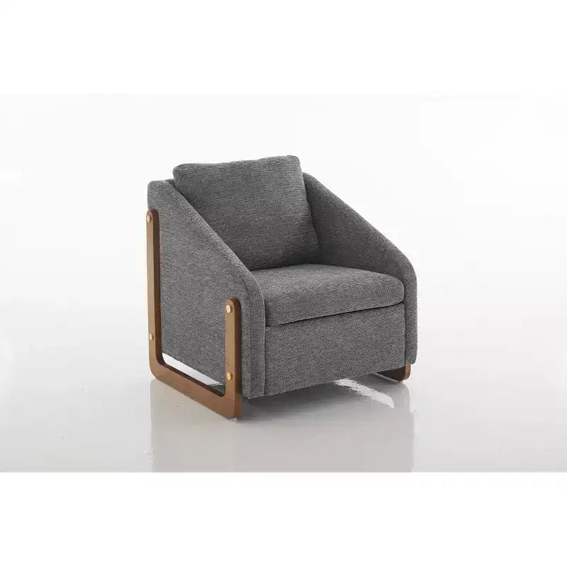 Fauteuil d’appoint rembourré de 29W, fauteuil d’appoint et de détente avec assise et dossier coussinés, beige/gris/bleu