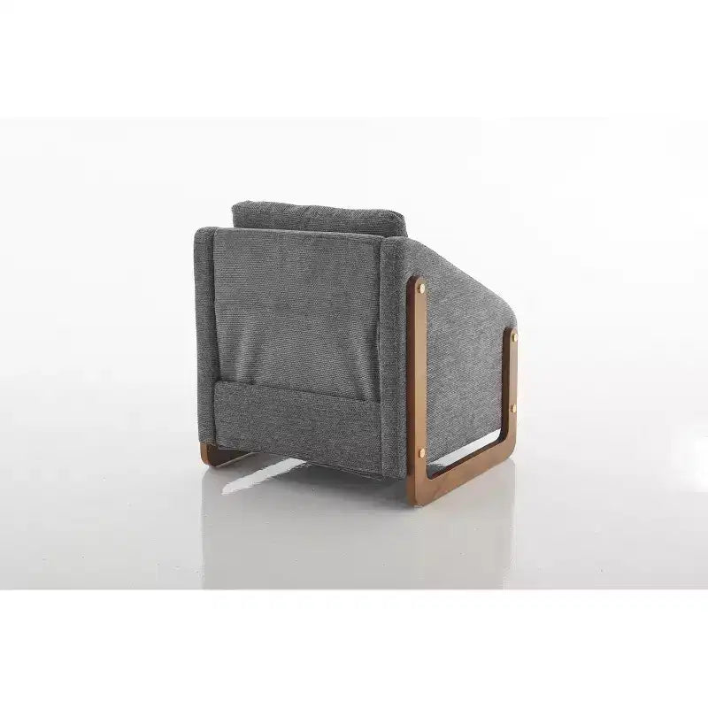 Fauteuil d’appoint rembourré de 29W, fauteuil d’appoint et de détente avec assise et dossier coussinés, beige/gris/bleu