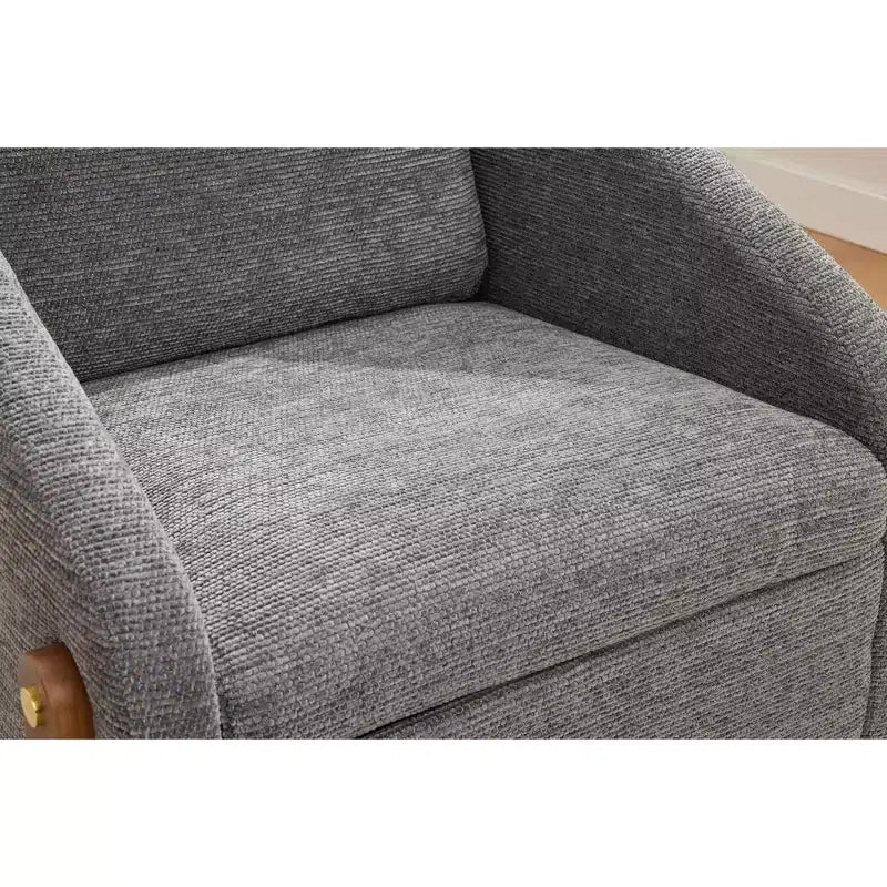 Fauteuil d’appoint rembourré de 29W, fauteuil d’appoint et de détente avec assise et dossier coussinés, beige/gris/bleu