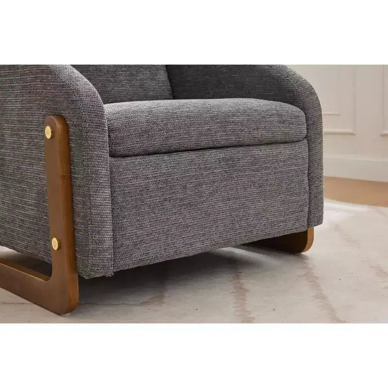 Fauteuil d’appoint rembourré de 29W, fauteuil d’appoint et de détente avec assise et dossier coussinés, beige/gris/bleu