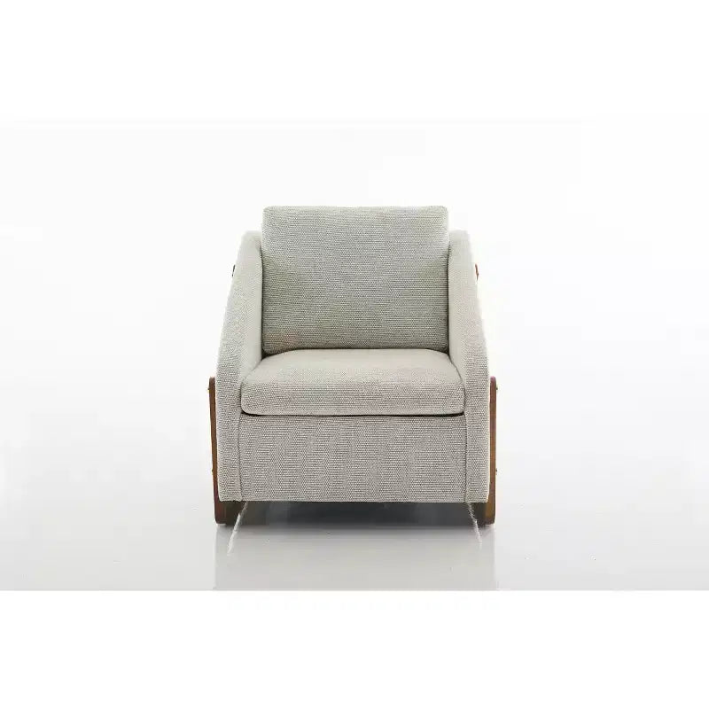 Fauteuil d’appoint rembourré de 29W, fauteuil d’appoint et de détente avec assise et dossier coussinés, beige/gris/bleu