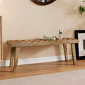 Banco de comedor bohemio artesanal de madera de mango