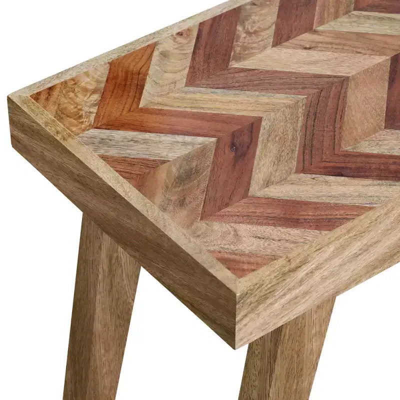Banco de comedor bohemio artesanal de madera de mango