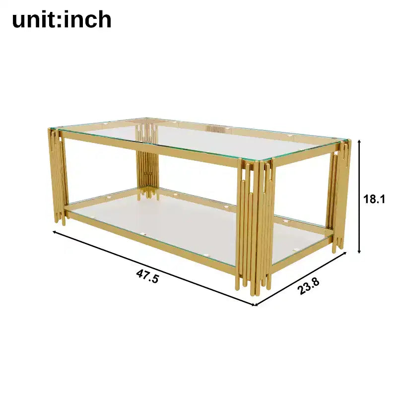 Juego de mesas de vidrio: mesa de centro, mesa auxiliar de sofá, mesa decorativa, mesa auxiliar y mesa de cóctel, con estructura metálica dorada, redondas/cuadradas/rectangulares