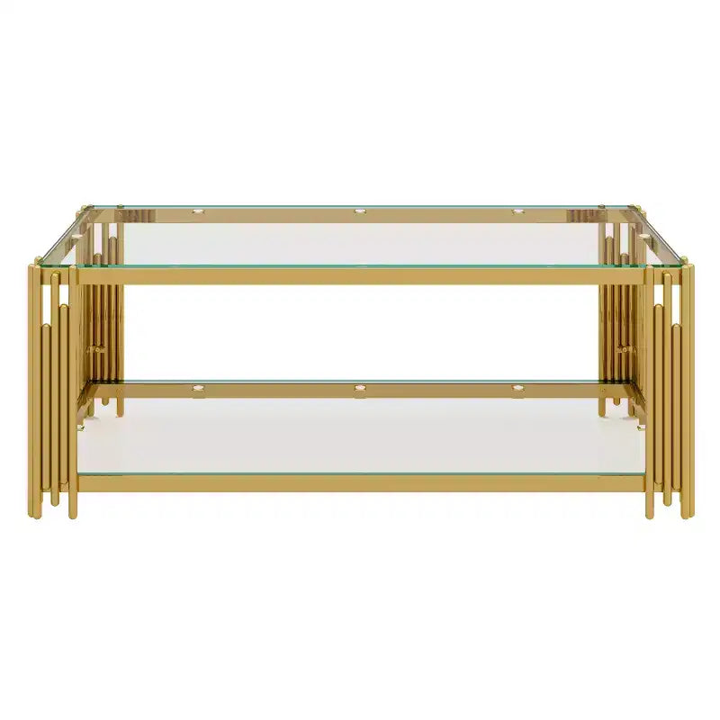 Juego de mesas de vidrio: mesa de centro, mesa auxiliar de sofá, mesa decorativa, mesa auxiliar y mesa de cóctel, con estructura metálica dorada, redondas/cuadradas/rectangulares