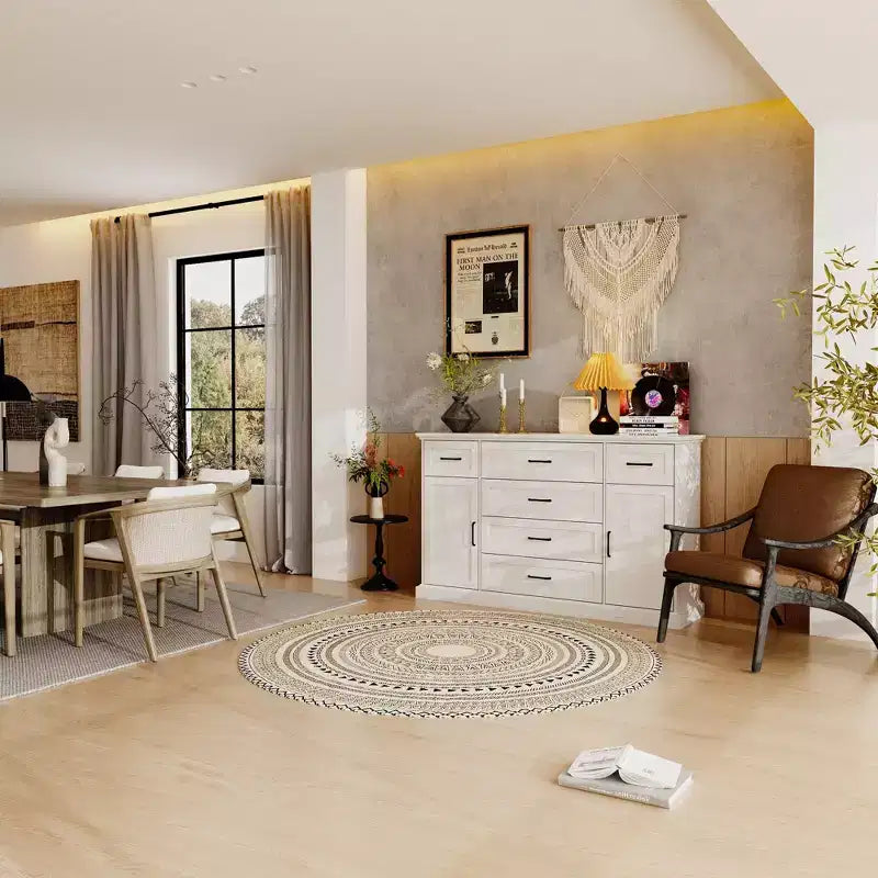 Cómoda gris de diseño clásico: amplio espacio de almacenamiento que crea un ambiente elegante en el hogar