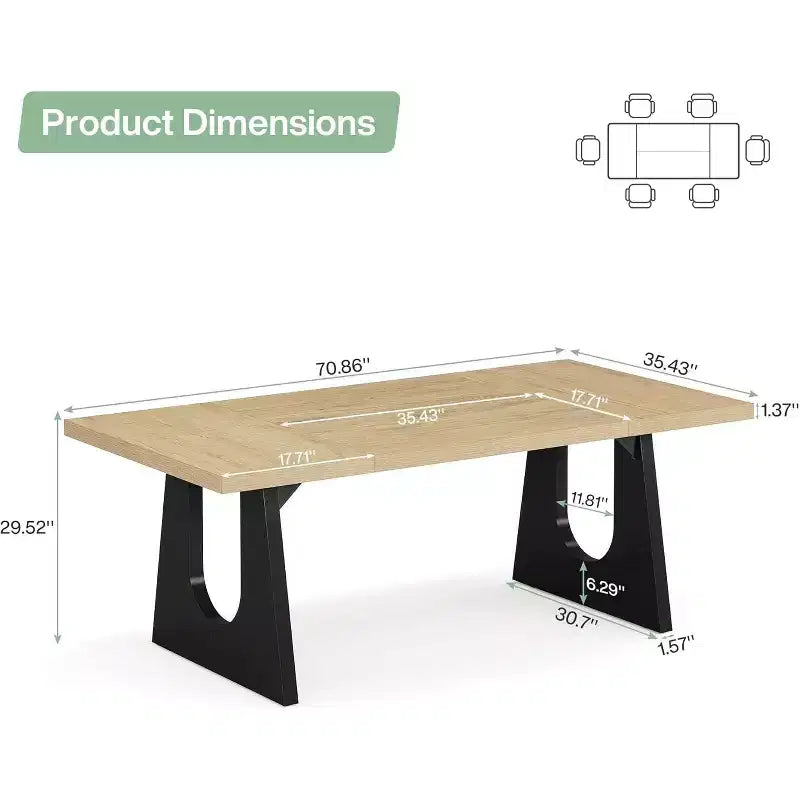 Bureau de direction rectangulaire avec deux caissons en bois