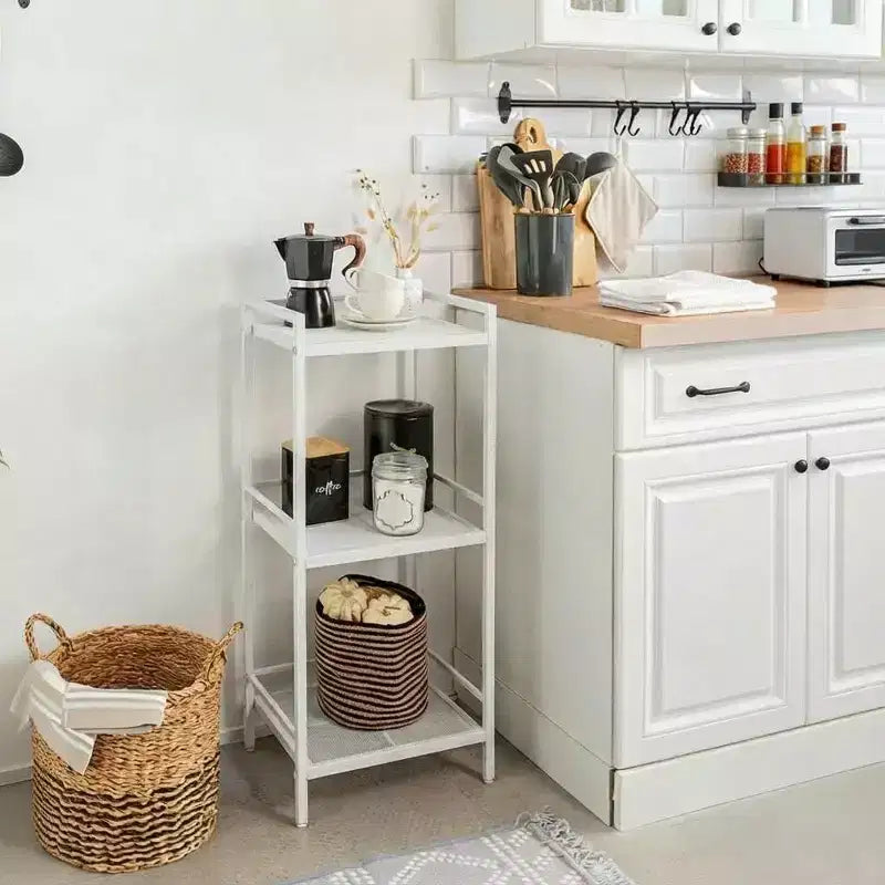 Étagère de rangement en acier au carbone, bibliothèque, meuble de rangement autoportant pour salle de bain, présentoir pour plantes, étagère d’angle pour organiser la cuisine