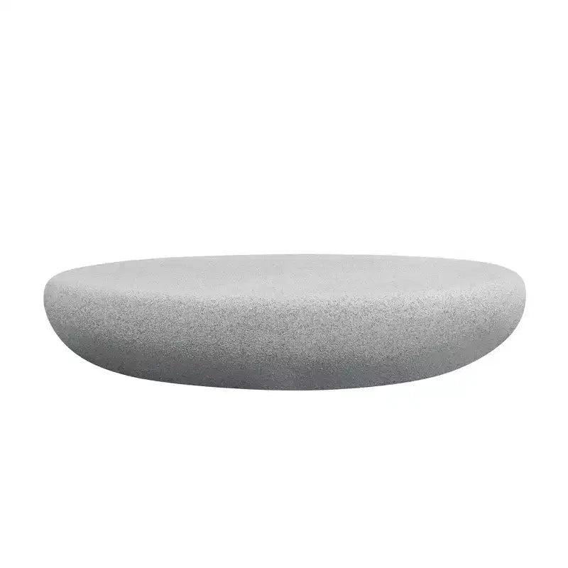 Table basse ovale moderne, table centrale vintage, table de canapé, sans assemblage, gris roche mat