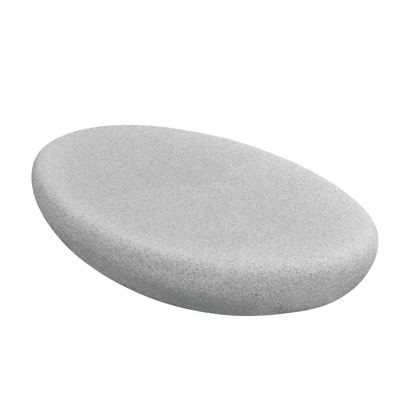 Table basse ovale moderne, table centrale vintage, table de canapé, sans assemblage, gris roche mat