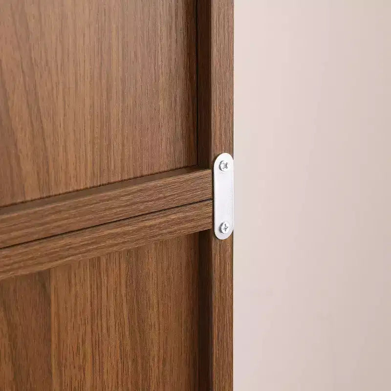 Estantería ajustable ultradelgada de niveles, expositor de MDF color nogal con borde ondulado (organizador desmontable para oficina en casa)