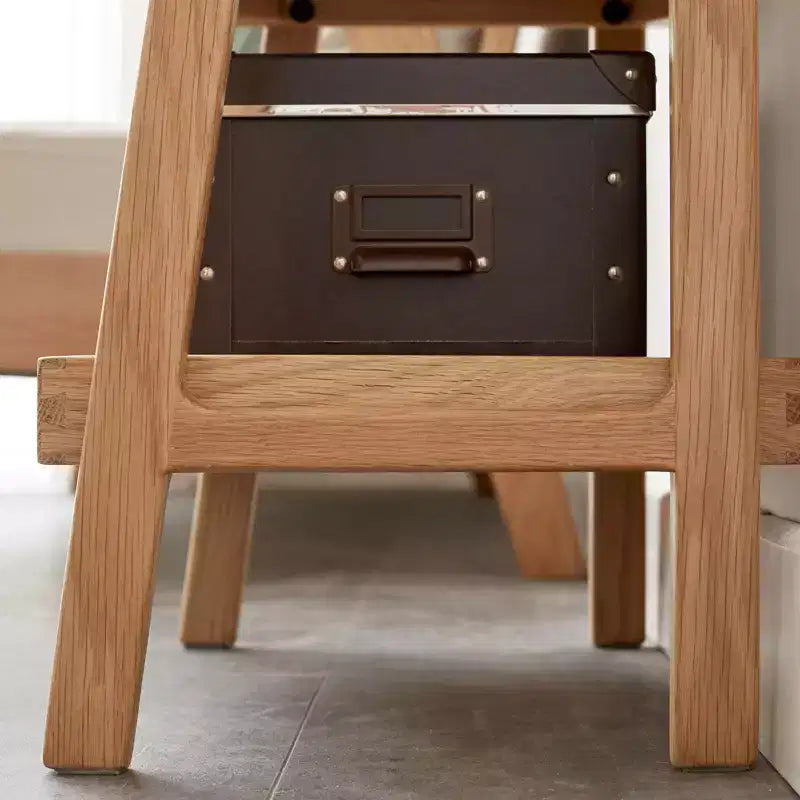 Estantería de escalera de 3 niveles, estante de almacenamiento de roble para sala de estar, dormitorio, entrada o baño