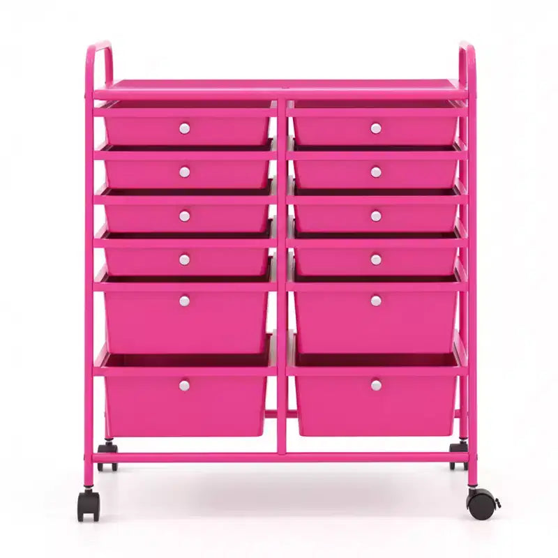 Mobiler Aufbewahrungswagen mit Schubladen, halbtransparent/schwarz/bunt/grau + beige + gelb/mehrfarbig/hautfarben/weiß/macaronsfarben/lila/knallpink