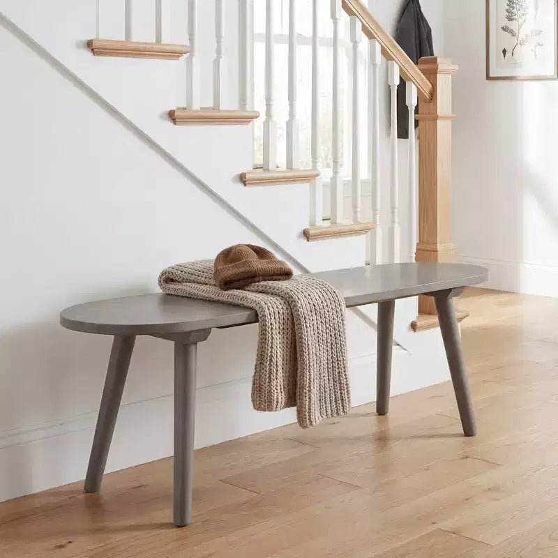 Juego de 2 bancos de comedor rústicos de madera maciza de 43'', con patas de madera de caucho para cocina