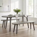 Juego de 2 bancos de comedor rústicos de madera maciza de 43'', con patas de madera de caucho para cocina