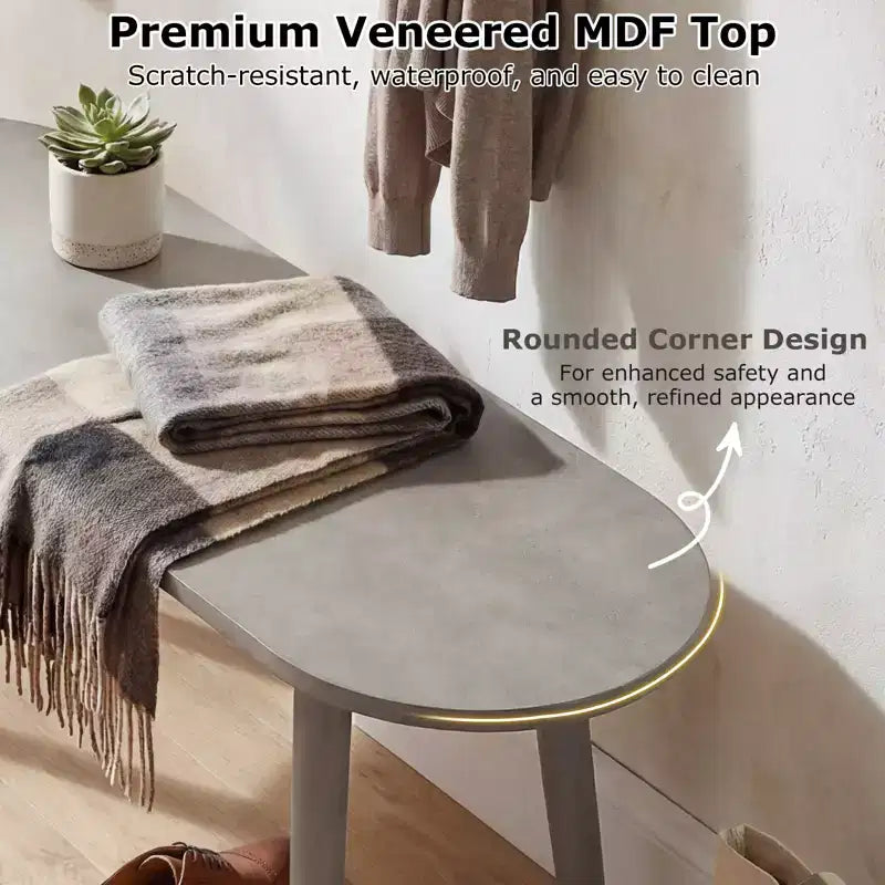 Juego de 2 bancos de comedor rústicos de madera maciza de 43'', con patas de madera de caucho para cocina