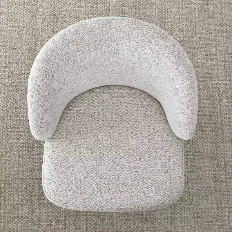 Juego de 2 sillas de comedor modernas de mediados de siglo, sillas de cocina tapizadas en chenilla con patas de madera maciza y respaldo redondo curvo