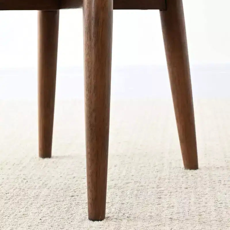 Juego de 2 sillas de comedor modernas de mediados de siglo, sillas de cocina tapizadas en chenilla con patas de madera maciza y respaldo redondo curvo