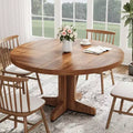 Mesa de comedor redonda para 4, mesa de comedor de 47 pulgadas con base de madera, mesa circular para cocina y comedor, cocina o sala (solo mesa)